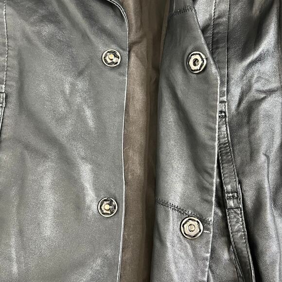 Vogue Virile Leather Blazer Style Jacket Black Size Small - Picture 5 of 11